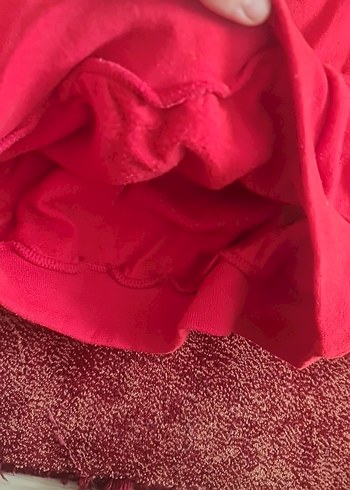 Kırmızı Kapüşonlu Kadın Sweatshirt - Görsel 4