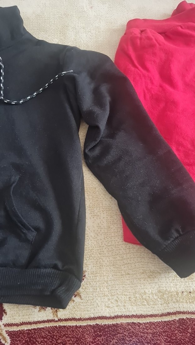 Siyah Yüksek Yakalı Fermuarlı Sweatshirt - Görsel 2