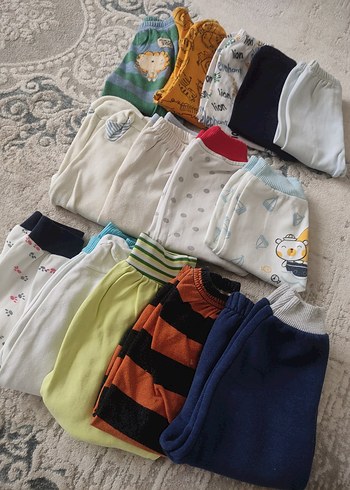 3-6 Ay Beden çeşitli Renk Erkek Çocuk Çok Renkli Pamuklu Rahat Pijamalar