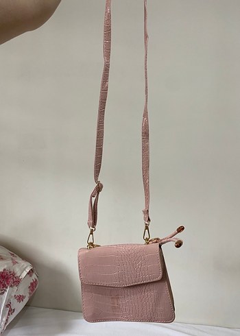 Pembe Desenli Deri Kadın Çanta - Görsel 4