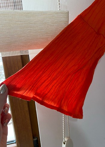 Turuncu Uzun Kollu Bohem Bluz - Görsel 3