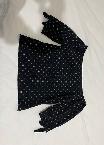 Düğmeli Siyah Mini Bluz - Görsel 2