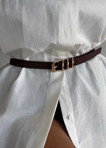 Kahverengi süet Kemer  - Görsel 2
