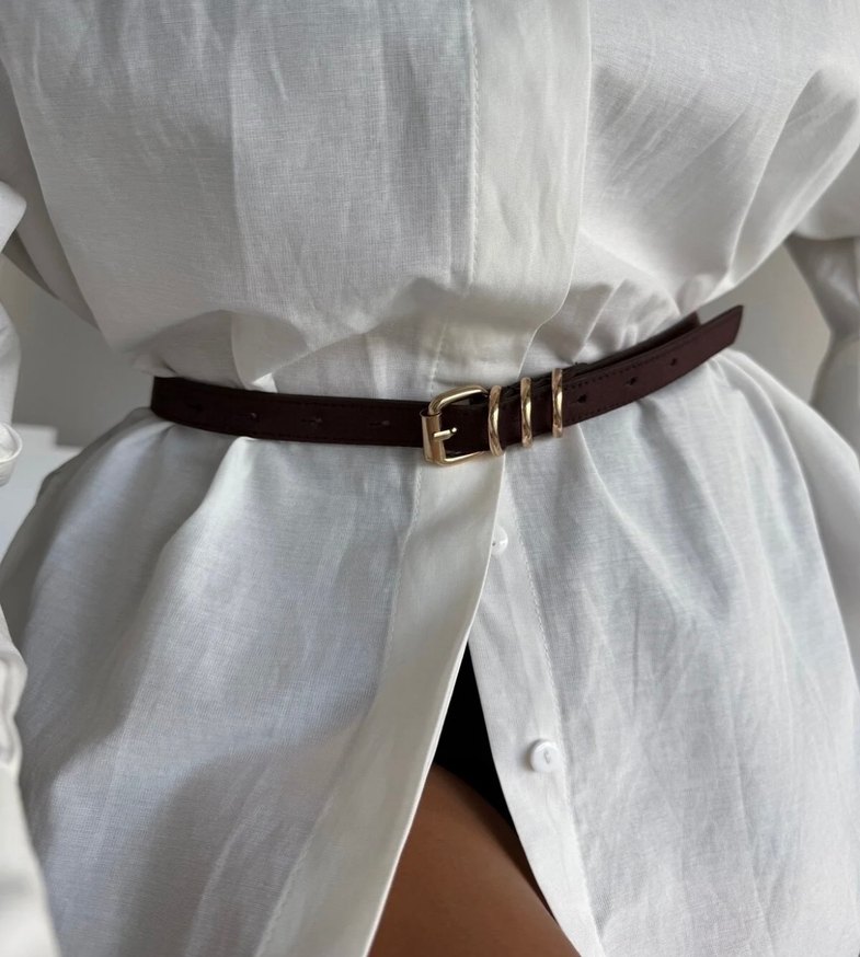 Kahverengi süet Kemer  - Görsel 2