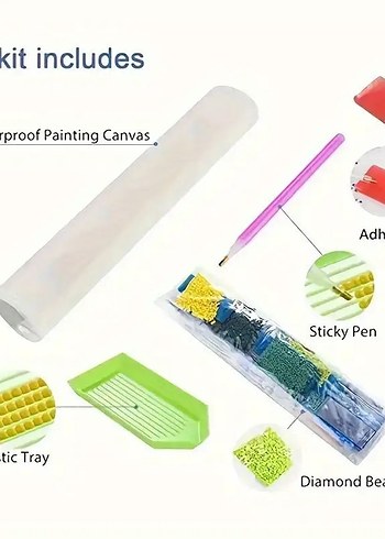 Pembemsi Gül elmas tablo yapma seti - Görsel 6