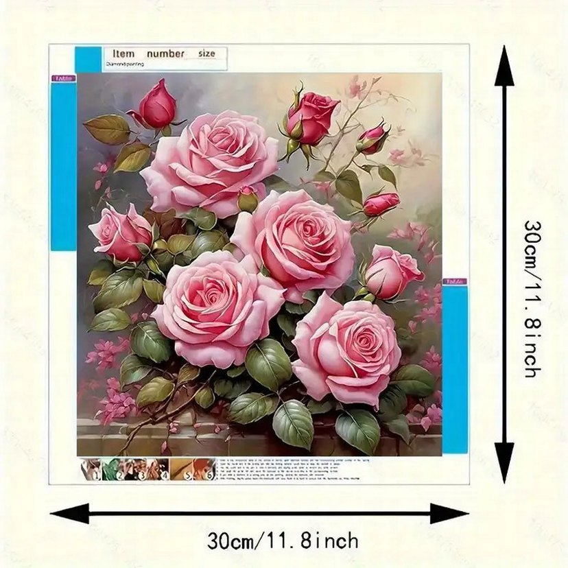 Pembemsi Gül elmas tablo yapma seti - Görsel 2