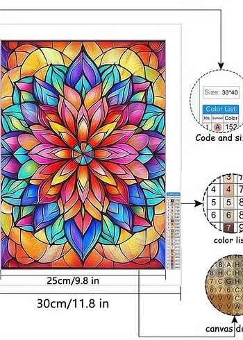 5D Mandala desenli elmas tablo yapma seti