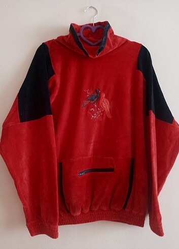 m Beden 90'lar kadife kumaş vintage sweatshirt