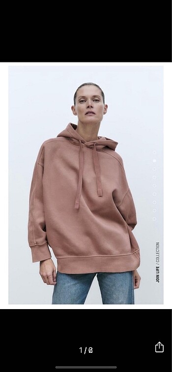 Zara sweatshirt gül kurusu