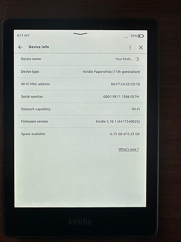 Amazon kindle paperwhite 5, 11. Nesil