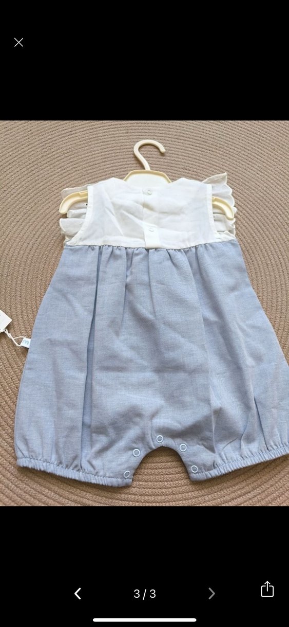 Beyaz Nakışlı Bebek Kız Tulum - Görsel 2