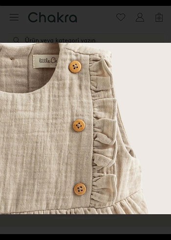 Bej Düğmeli Bebek Kız Tulum - Görsel 2