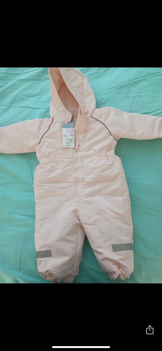 Pembe Bebek Tulumu Kapüşonlu Fermuarlı - Görsel 2