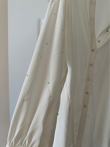 Kayra kolları taşlı gömlek - Görsel 5