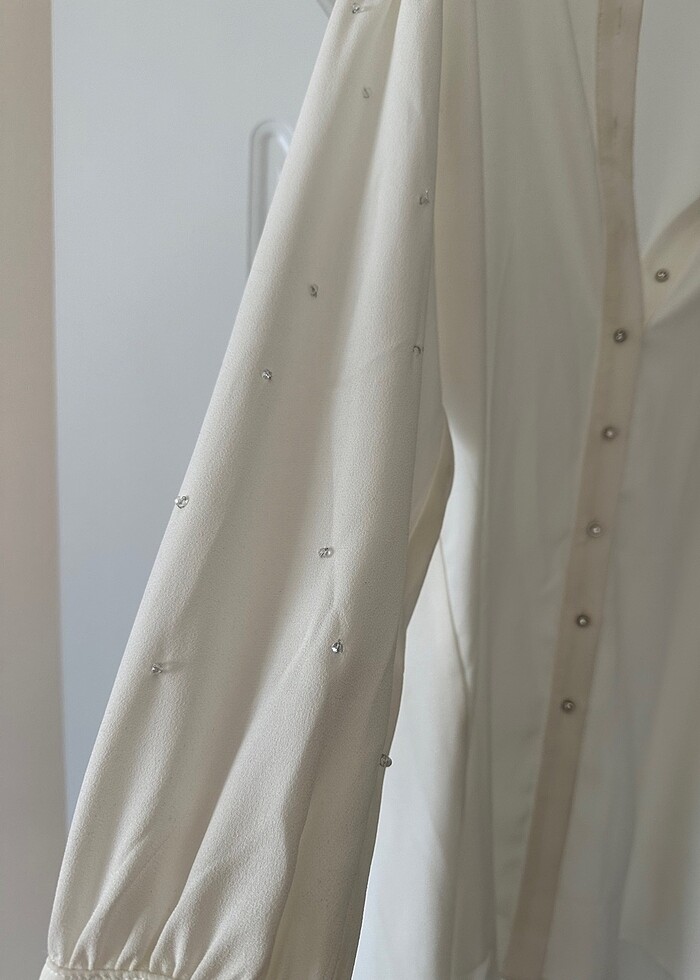 Kayra kolları taşlı gömlek - Görsel 5