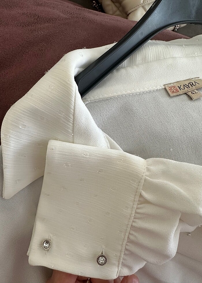 Kayra kolları taşlı gömlek - Görsel 3