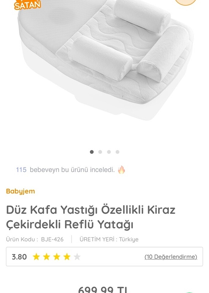 Babyjem reflü yatağı - Görsel 2