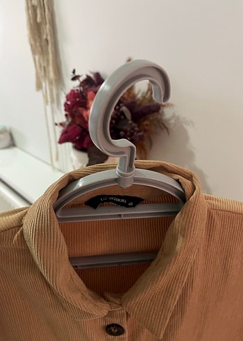 LCW Bej Düğmeli Uzun Kollu Kadın Gömlek - Görsel 3