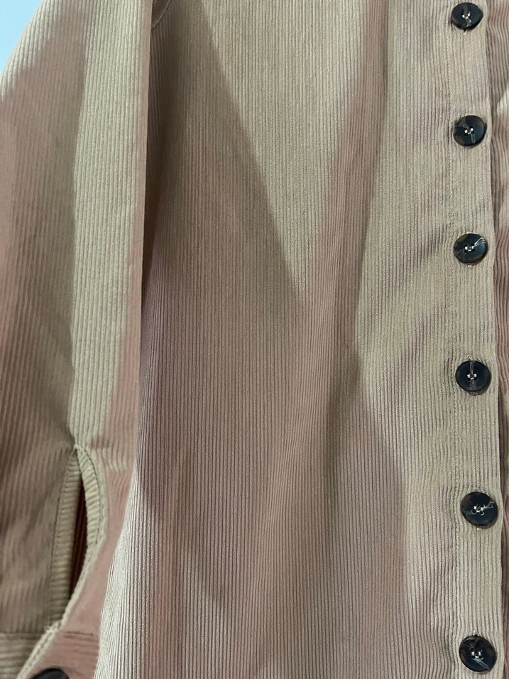 LCW Bej Düğmeli Uzun Kollu Kadın Gömlek - Görsel 2