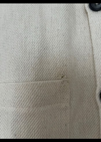 Bej Düğmeli Keten erkek Gömlek - Görsel 4