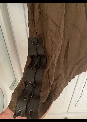 Deri detaylı tunik - Görsel 2