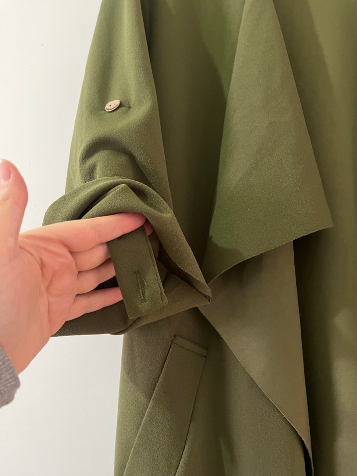 Kadın Haki Uzun Salaş Trençkot - Görsel 4