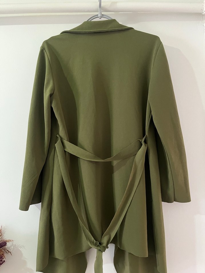 Kadın Haki Uzun Salaş Trençkot - Görsel 5