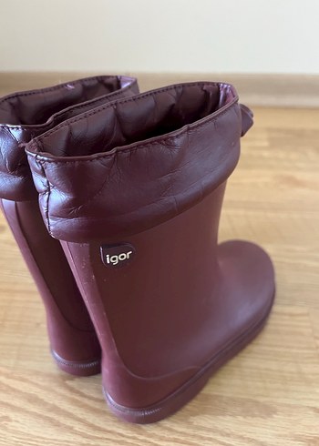 30 Beden bordo Renk Unisex Çocuk Bordo Lastik Bot