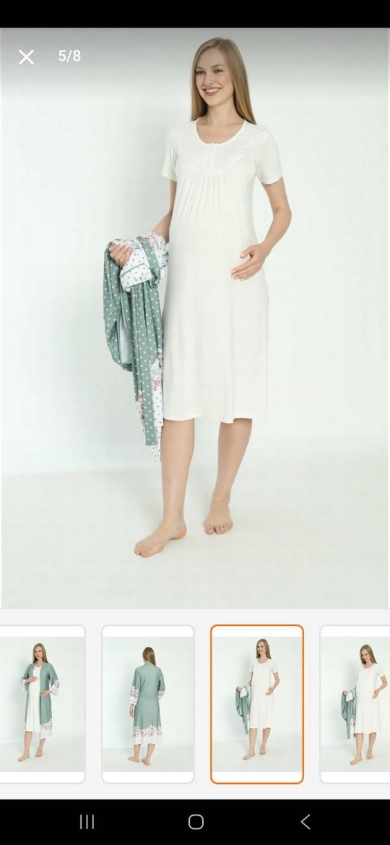 Sabahlıklı Lohusa ve Hamile Geceliği Gecelik Takımı - Görsel 3