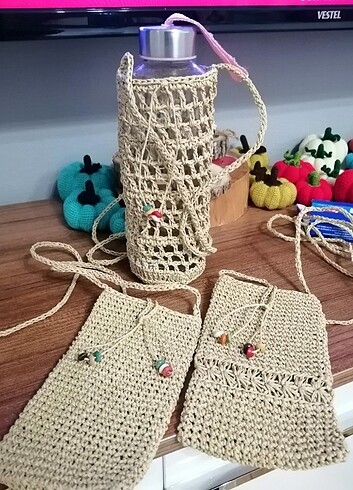 Telefon çantası suluk kabı Kağıt ipten yapılmıştır