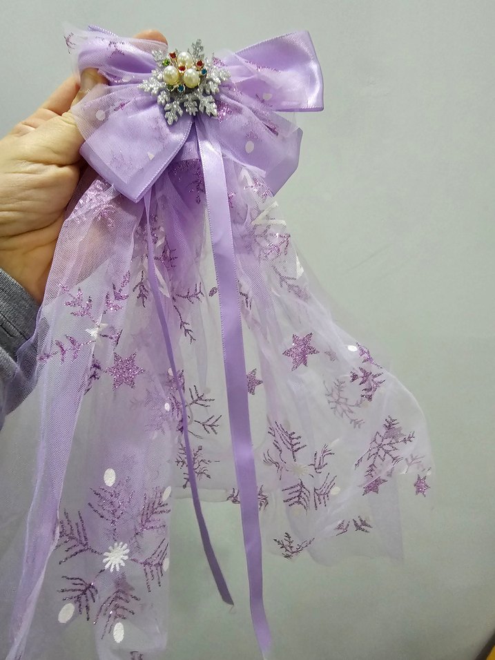 Mor Nakışlı Fiyonk Detaylı Çocuk Toka - Görsel 3