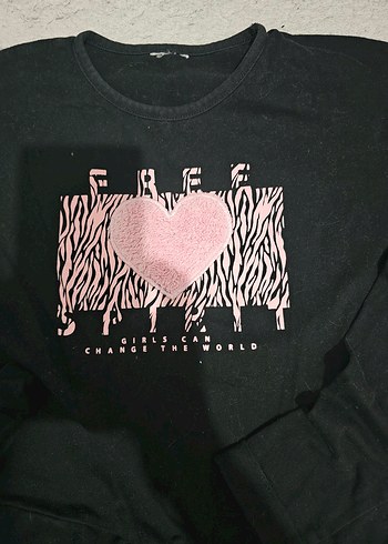 Kız Çocuk Siyah Uzun Kollu Tişört - Görsel 2