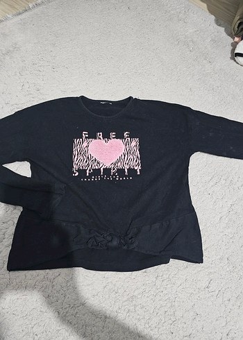 Kız Çocuk Siyah Uzun Kollu Tişört - Görsel 4