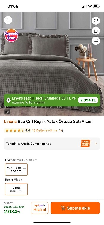 Linens yatak örtüsü