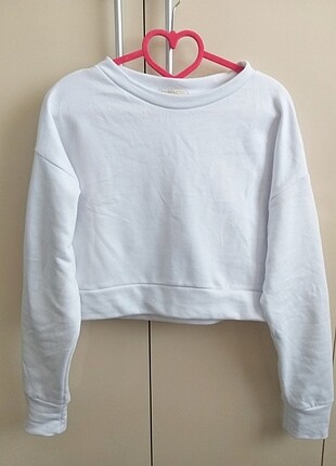 Beyaz sweatshirt