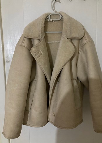 Bej Süet Kürklü Kadın Ceket - Görsel 3