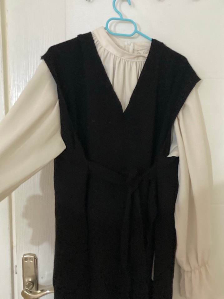 V Yaka  Midi süveter - Görsel 5