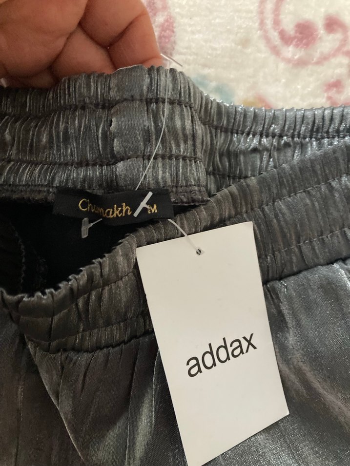 Gri Parlak Salaş Pantolon - Görsel 4