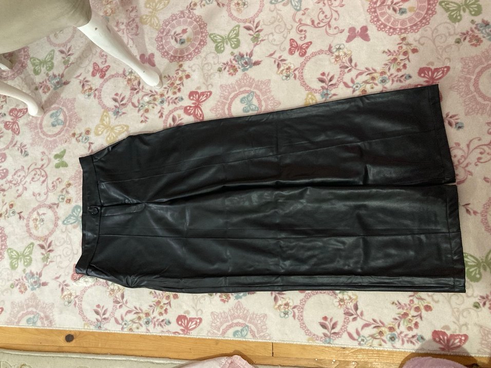 Kadın Siyah deri pantolon - Görsel 2