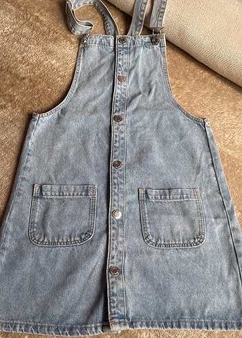 Mango Acik Mavi Denim Onluk Elbise
