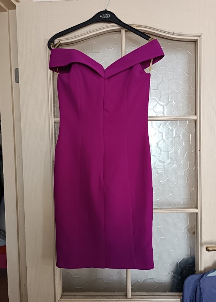 Kayık yaka elbise - Görsel 4