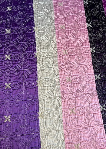 Çizgili Pastel Renkli Çok Renkli Yatak Örtüsü - Görsel 4