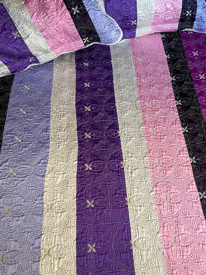 Çizgili Pastel Renkli Çok Renkli Yatak Örtüsü - Görsel 3