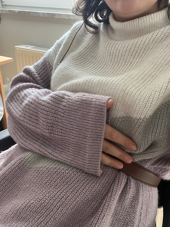 Bej Renkli Midi Örgü Kadın Kazak - Görsel 4