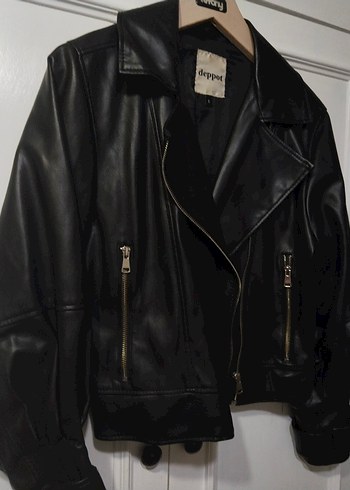 Siyah Deri  Ceket - Görsel 8