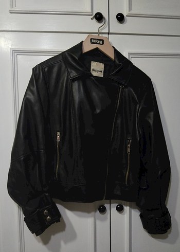 Siyah Deri  Ceket - Görsel 2