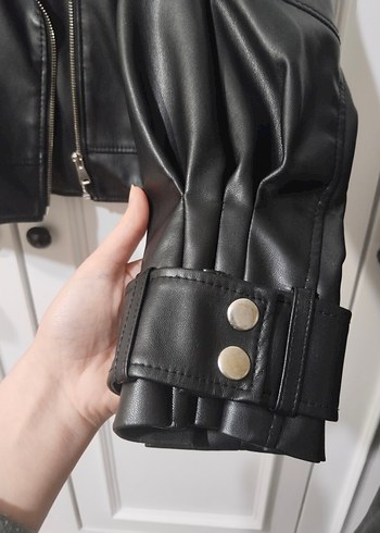 Siyah Deri  Ceket - Görsel 7