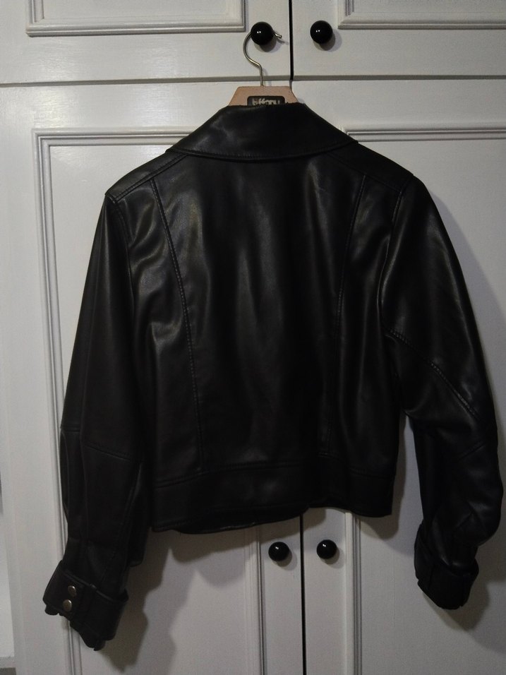 Siyah Deri  Ceket - Görsel 4