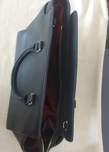 Siyah Deri Kadın Çanta Tokalı Minimalist - Görsel 3