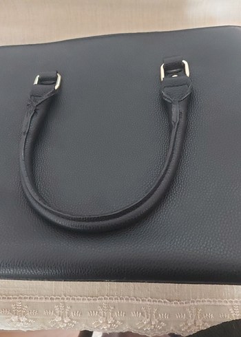 Siyah Deri Kadın Çanta Tokalı Minimalist - Görsel 4